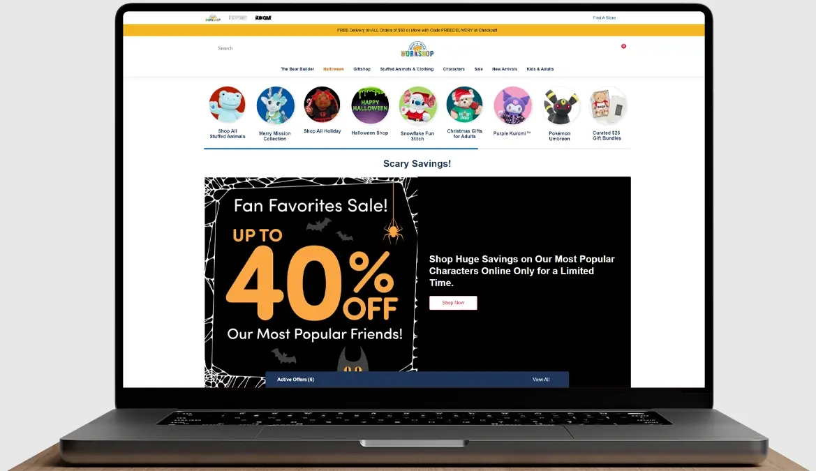 Build-A-Bear Workshop Website Preview